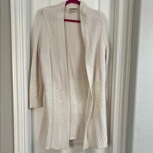 LOFT Cozy Cream Open-Front Sweater Size Large
